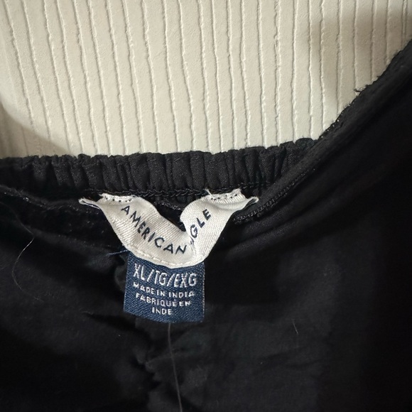 American Eagle Black Babydoll dress, long sleeve with Eyelet Detail Size XL - Picture 3 of 8